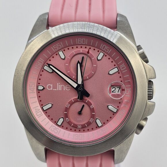 ALine Aroha Women\'s Watch‎ 42MM Pink Dial Plastic Bands New Battery HEAVY WATCH main image 8